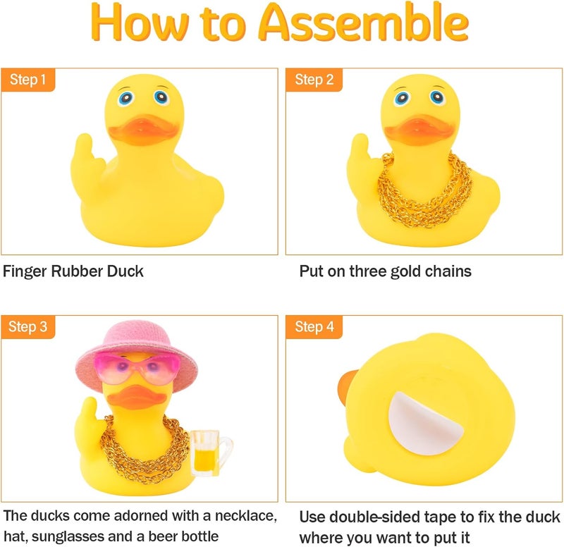 wonuu Rubber Duck Car Ornament Funny Dashboard Decorations Quirky Decor Car Accessories, Wathet - Image 2